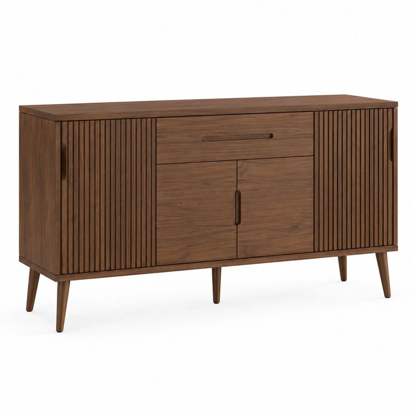 Sideboard aus Walnussholz mit Schubladen und Türen