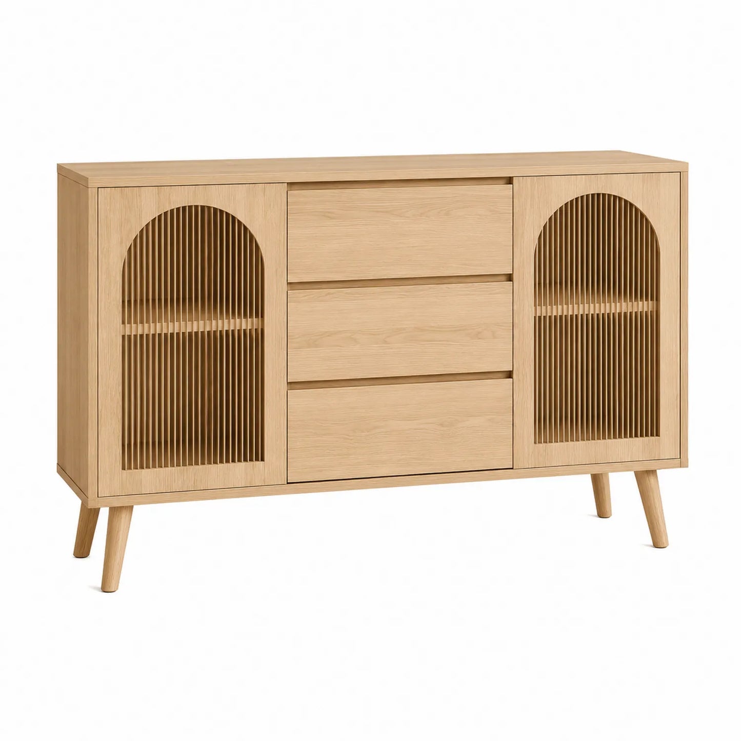 Sideboard aus Massiv-Eiche mit 3 Schubladen und 2 Türen