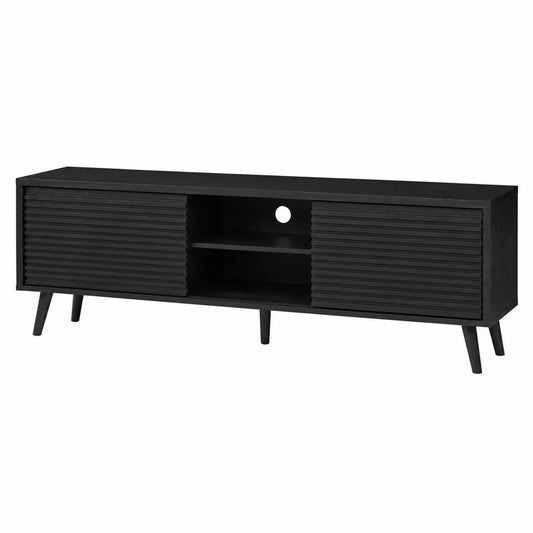 TV-Schrank Massivholz Schwarz 150x40x50 cm