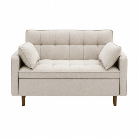 Zweisitzer Sofa Leinen Beige 150cm