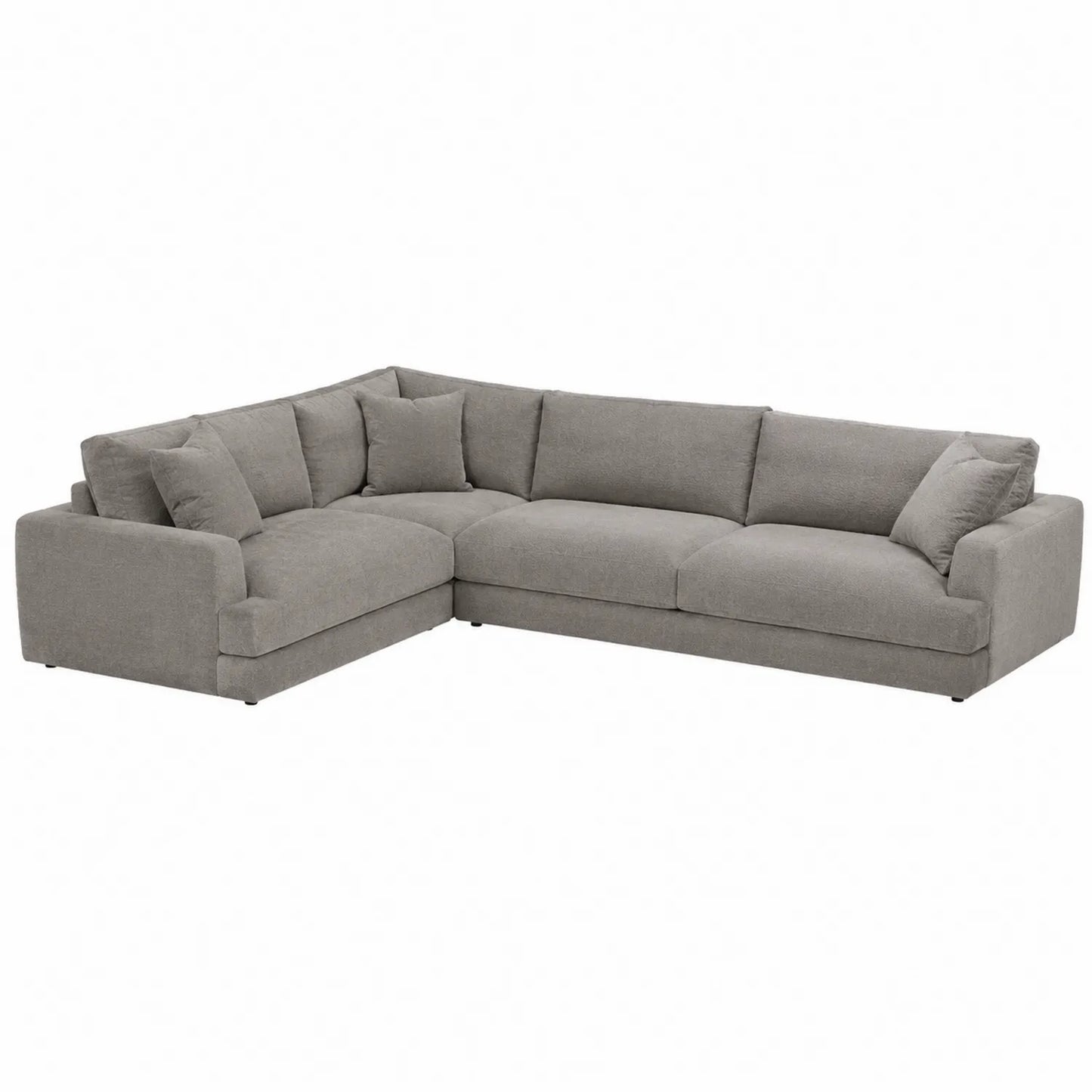 Ecksofa Stoff Polyester Grau 290x200 cm