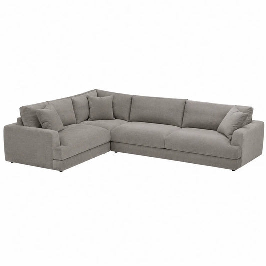 Ecksofa Stoff Polyester Grau 290x200 cm