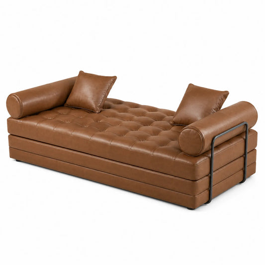 Chaiselongue aus Kunstleder mit Kissen