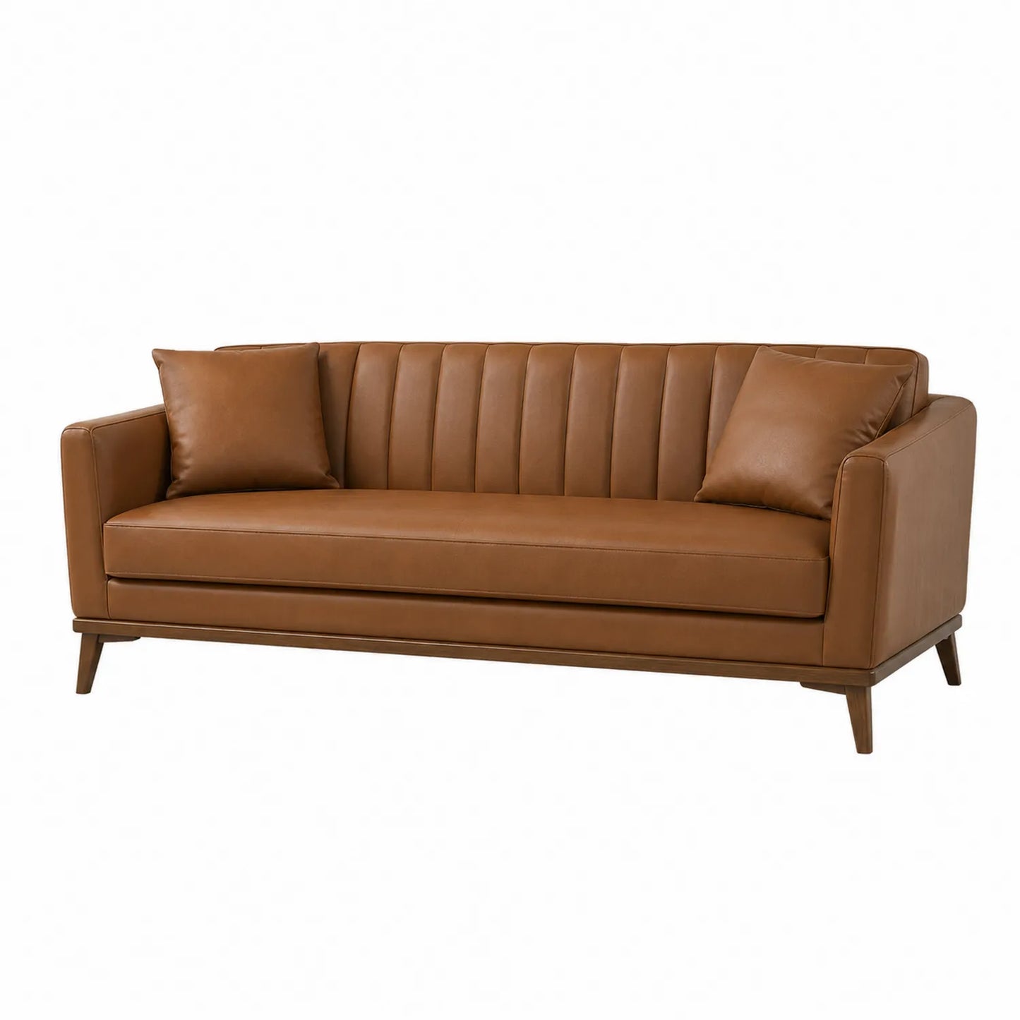 Dreier-Sofa aus Kunstleder Braun 210cm