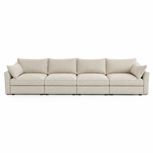 Modulares Sofa Set aus Cordstoff Beige 350 cm